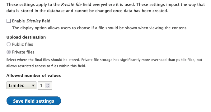 Private Files Option