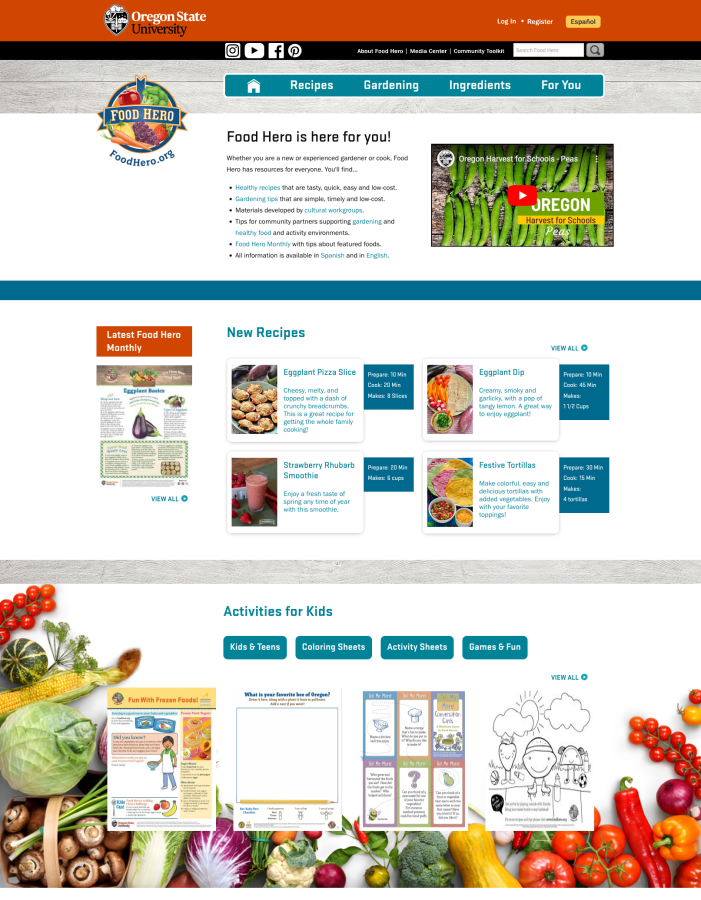 Food Hero homepage